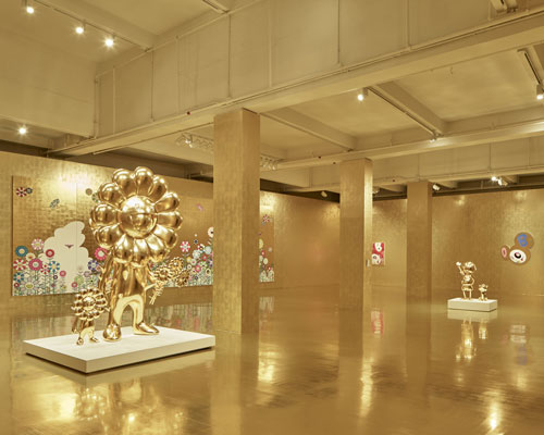 takashi murakami drenches exhibition in gold for hong kong show