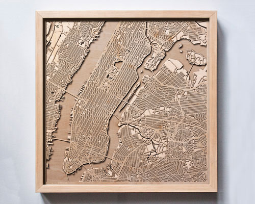 laser engraved city maps of paris and rome reveal urban spaces in 3D