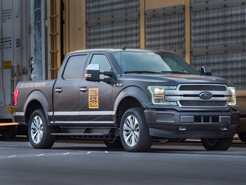 ford teases all-electric f-150 pickup truck that can tow over a million pounds