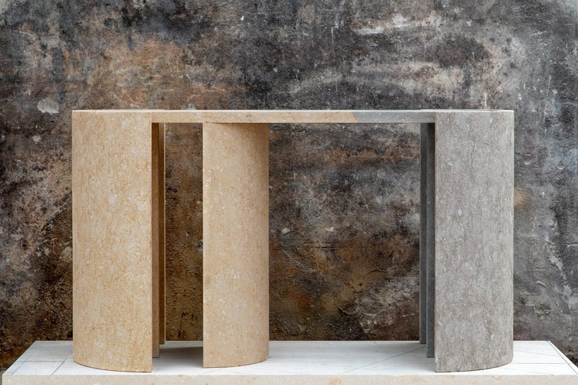 the BICOLORE collection by BCXSY highlights the beauty of ancient vicenza stone designboom