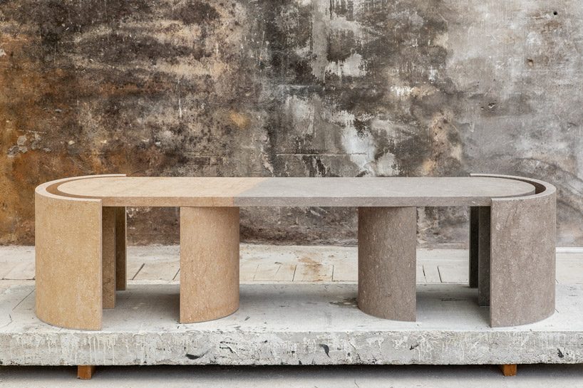 the BICOLORE collection by BCXSY highlights the beauty of ancient vicenza stone designboom