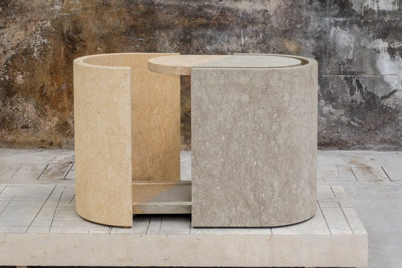 the BICOLORE collection by BCXSY highlights the beauty of ancient vicenza stone designboom