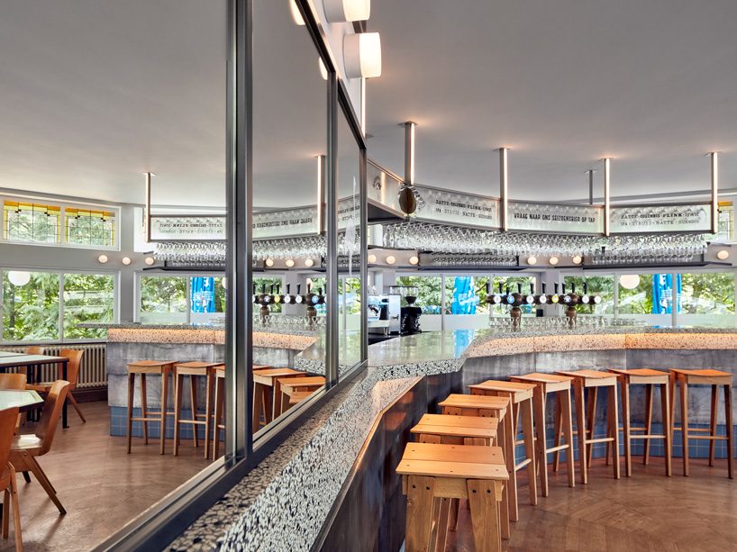 studio modijefsky converts historic tearoom in amsterdam's vondelpark into modernist taproom
