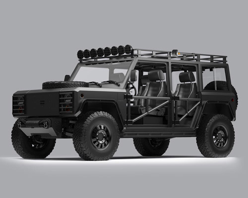 bollinger unveils custom configurations to its all-black electric pickup truck