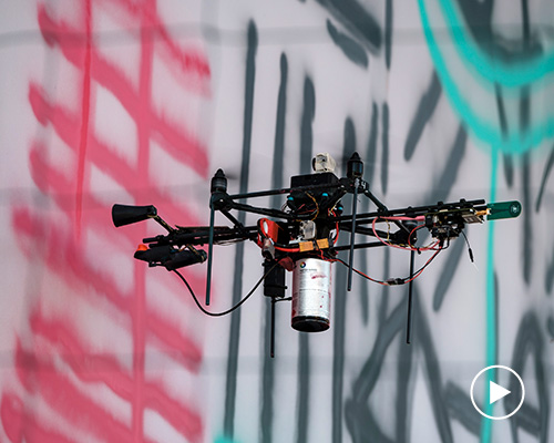 carlo ratti employs a flock of drones to spray-paint crowdsourced grafitti in torino