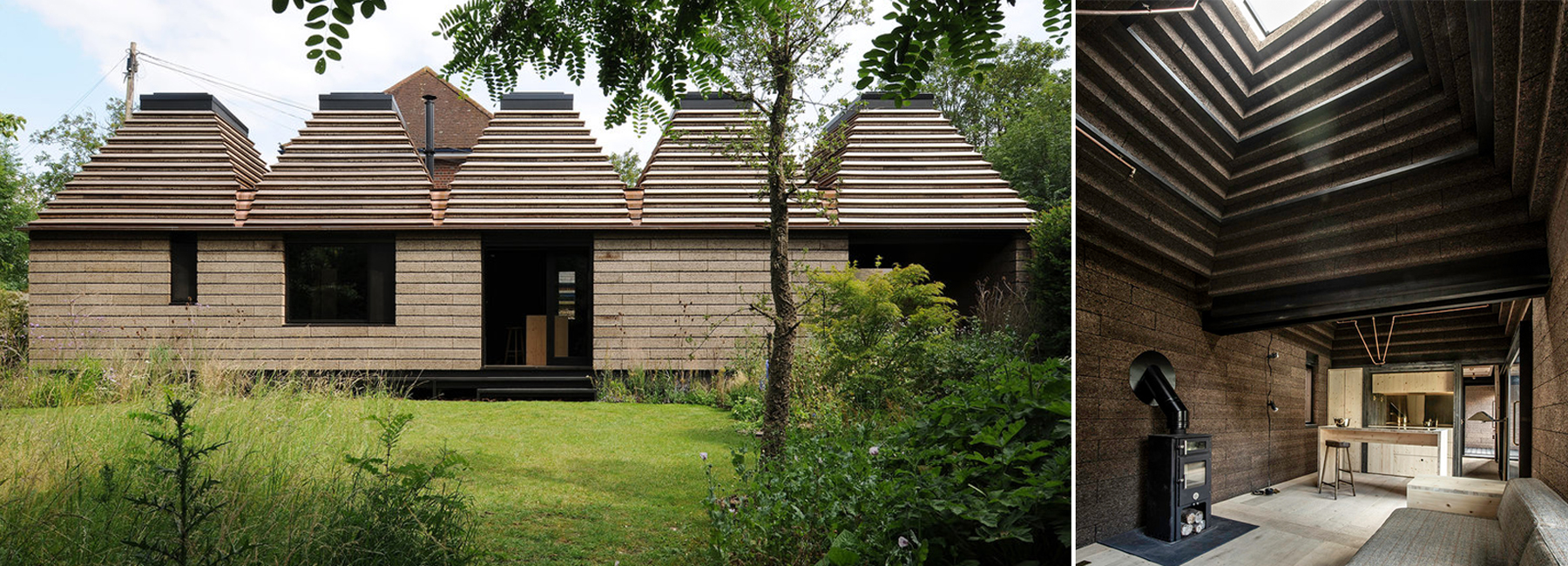 this innovative, monolithic house is made almost entirely out of cork