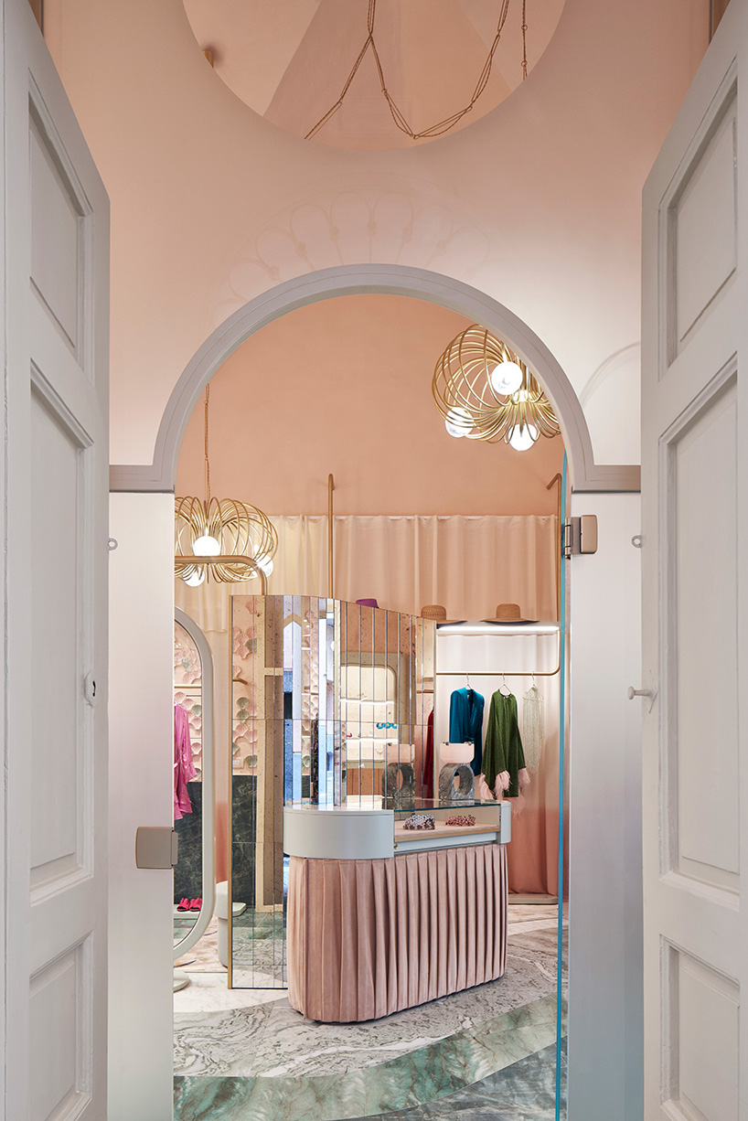 cristina celestino bathes the pink closet boutique in soothing pastel pink designboom