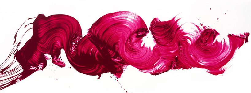 james nares suspends himself over the canvas to create large-scale, single-swipe paintings - 2