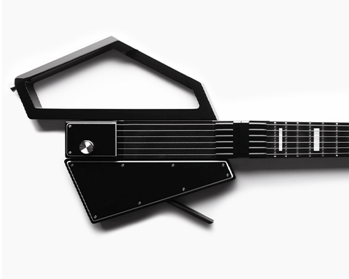 the portable jammy guitar has a modular design that can be disassembled