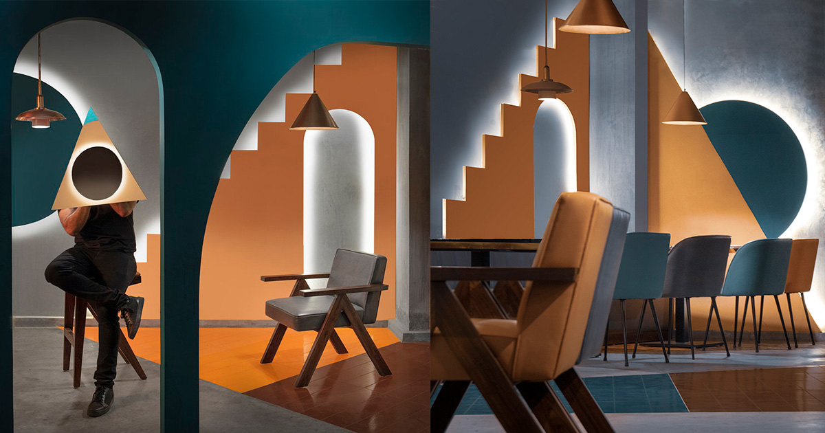 Colored Volumes Shape Restaurant By Renesa Architecture