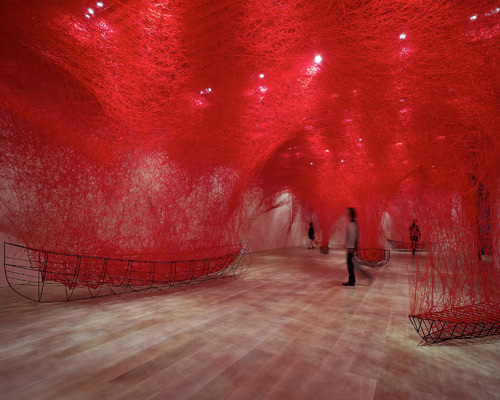 chiharu shiota's 'the soul trembles' exhibition opens at tokyo's mori art museum