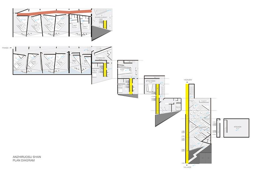 a zig-zagged entrance articulates STUDIO QI's annso hill hotel in china designboom