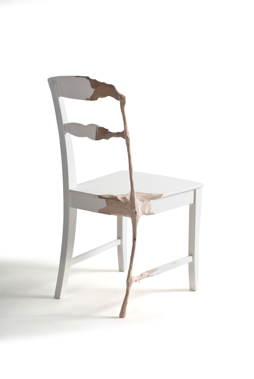 studio tjep. whittles down an IKEA chair to create the 'recession' collection designboom
