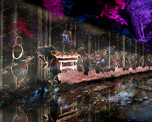 teamLab expands kyoto's digitized forest with new immersive installation