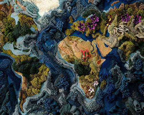 botanical tapestry by vanessa barragão depicts threatened species across world map