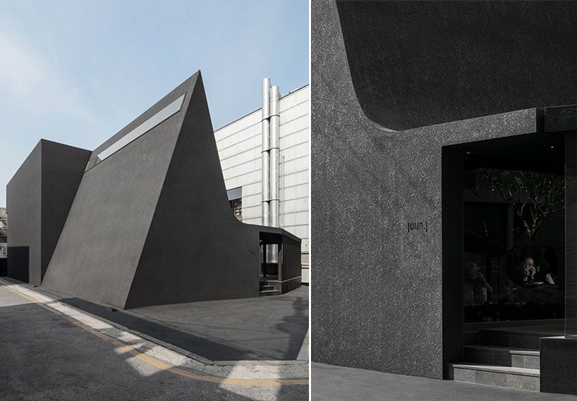 WGNB combines a black circle, quadrangle + triangle for the flagship store of juun.j in seoul