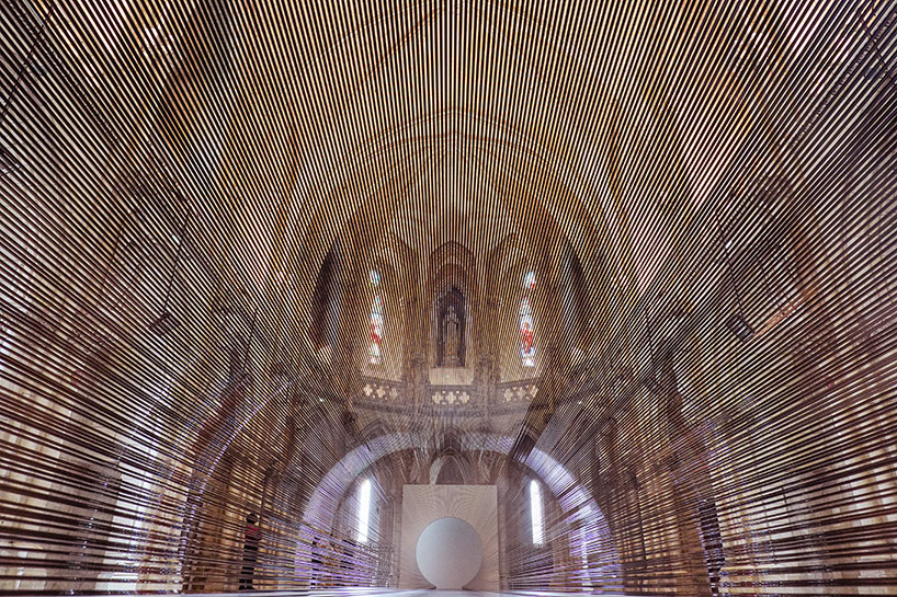 magnetic tape transforms bordeaux chapel into a tunnel of blurred boundaries - 1