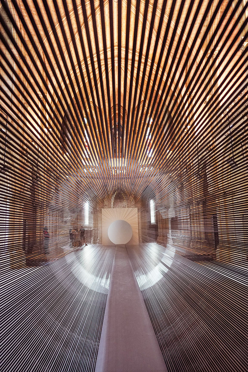 magnetic tape transforms bordeaux chapel into a tunnel of blurred boundaries - 2