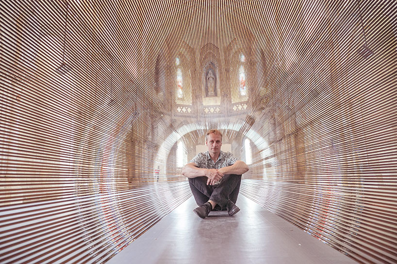 magnetic tape transforms bordeaux chapel into a tunnel of blurred boundaries - 3