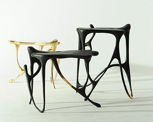 ink calligraphy furniture by apiwat chitapanya flows like chinese brushstrokes