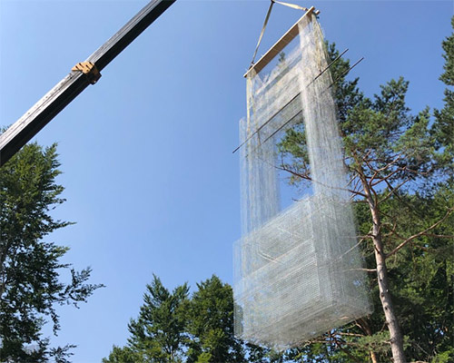 edoardo tresoldi teases new work at 'arte sella' open air museum in italy