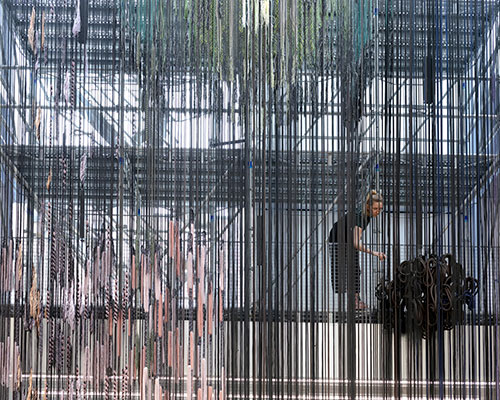 dutch artist hella jongerius transforms paris gallery into massive open textile studio