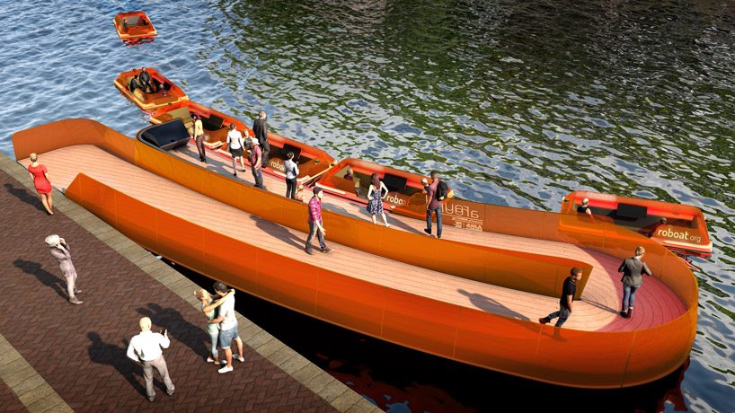MIT researchers develop roundAround: a movable bridge made of autonomous boats designboom