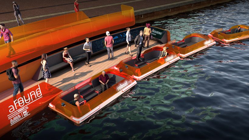 MIT researchers develop roundAround: a movable bridge made of autonomous boats designboom