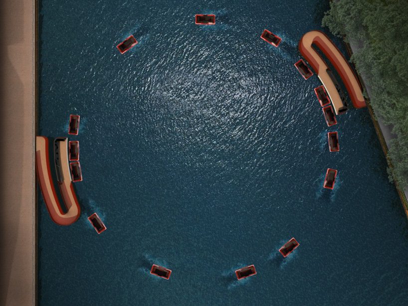MIT researchers develop roundAround: a movable bridge made of autonomous boats designboom