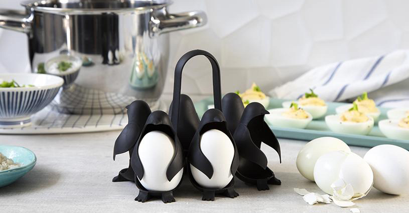 penguin-shaped egg-holder and boiler designed to dive into ...