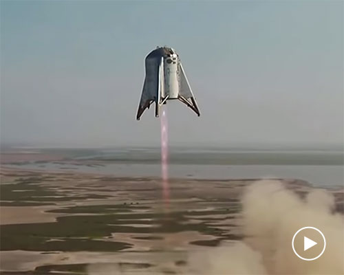 spaceX’s starhopper rocket soars above texas before future to mars