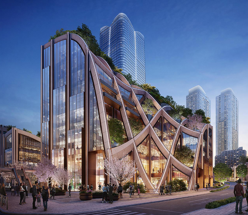 heatherwick studio plans giant 'planted pergola' for mixed-use tokyo development - 1