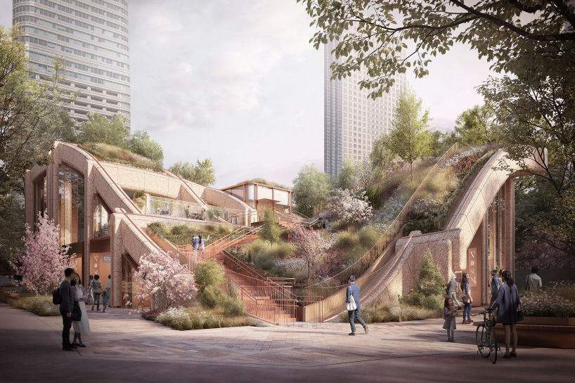 heatherwick studio plans giant 'planted pergola' for mixed-use tokyo development - 3