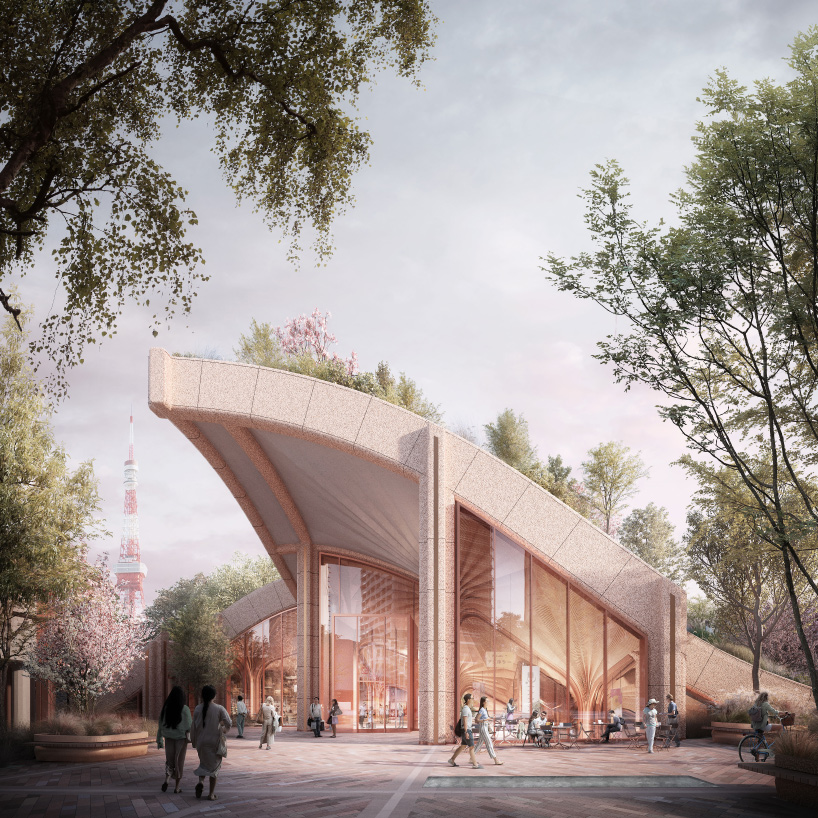 heatherwick studio plans giant 'planted pergola' for mixed-use tokyo development - 4