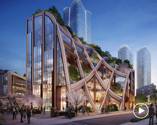 heatherwick studio plans giant 'planted pergola' for mixed-use tokyo development