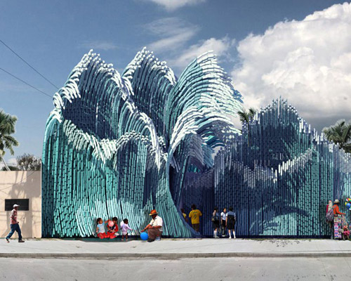 UMA proposes to use recycled plastic bottles to build art school façade in mexico
