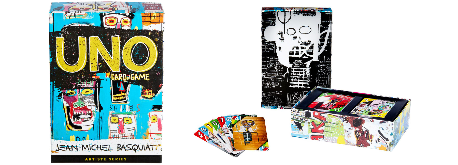 the jean michel basquiat UNO is a collectible deck available for a limited time