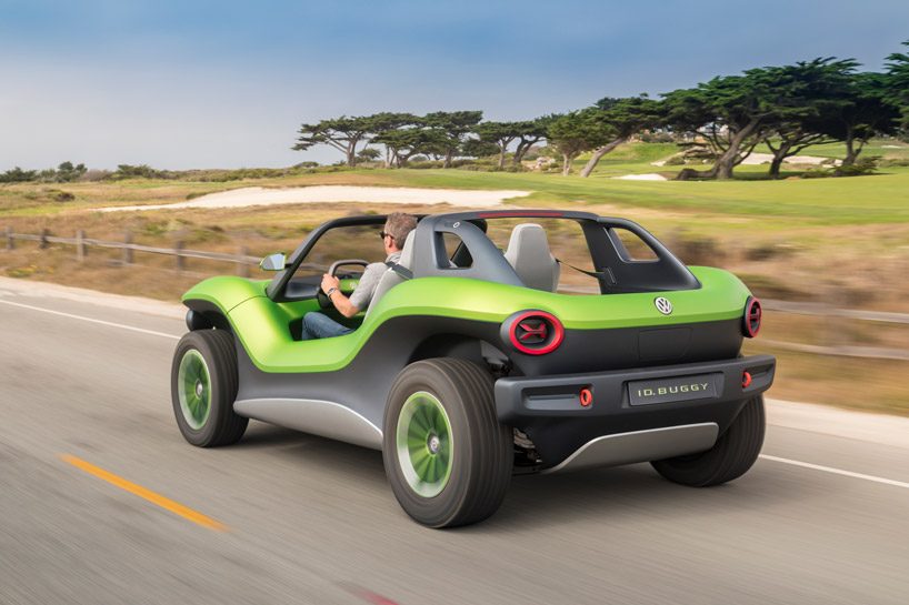 volkswagen presents all-electric ID beach buggy at pebble beach concours d'elegance designboom