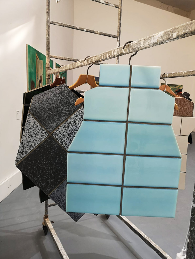 zhanna kadyrova repurposes ceramic tiles into garments in second hand project