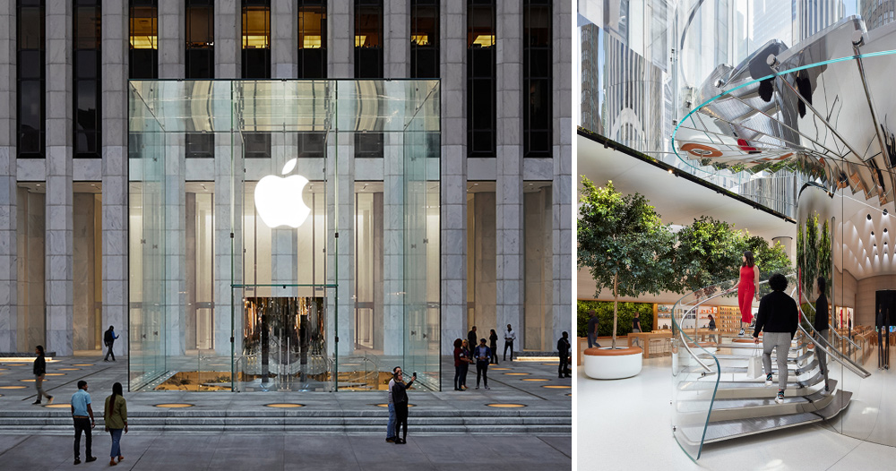 Apple S Famous Cube Store Re Opens On New York S Fifth Avenue