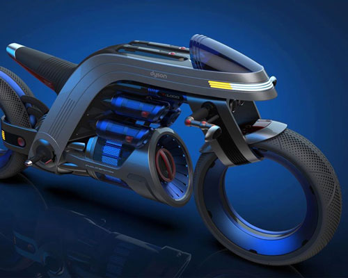 an electric motorcycle concept based on dyson's bladeless fans