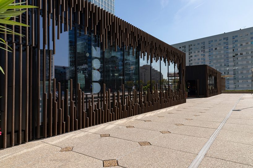 malka architecture uses recycled bamboo to clad oxygen multi-purpose complex in paris designboom