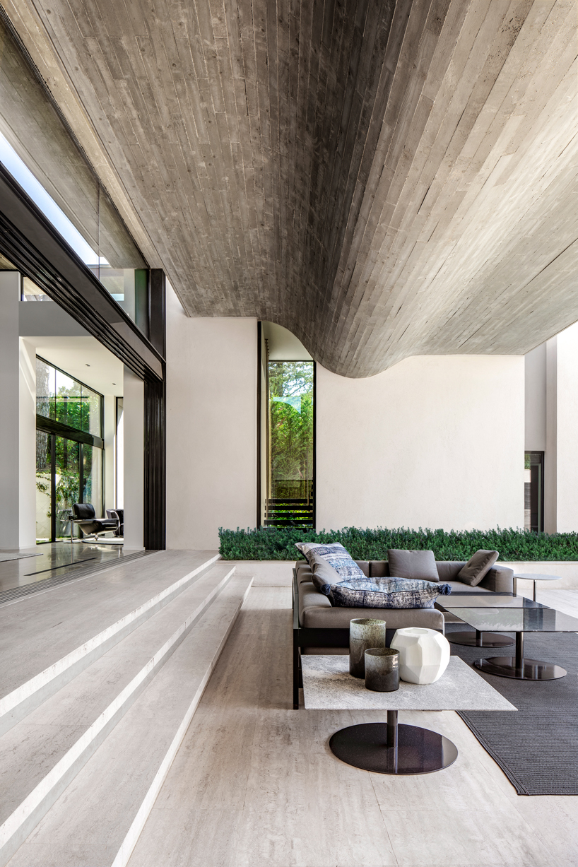 SAOTA's saint tropez summer house features an undulating timber ceiling designboom