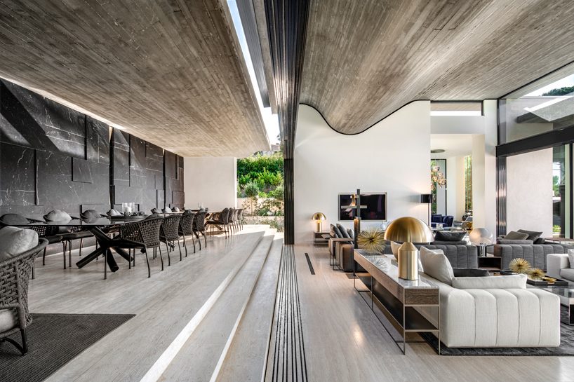 SAOTA's saint tropez summer house features an undulating timber ceiling designboom