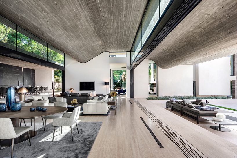 SAOTA's saint tropez summer house features an undulating timber ceiling designboom