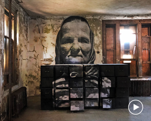 designboom explores ellis island's abandoned hospital through JR's 'unframed' artwork