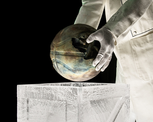 arsham studio 'finds' bronze basketball seemingly restored from the future