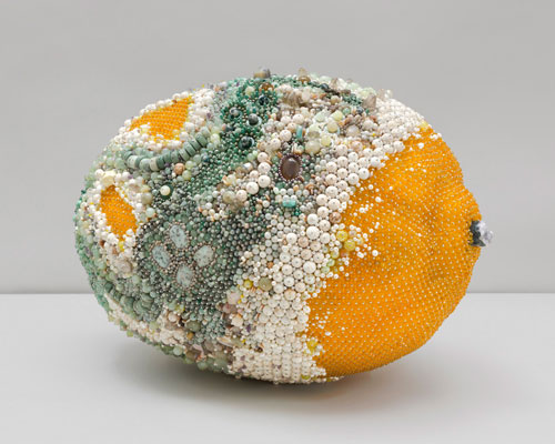 kathleen ryan creates moldy fruit sculptures from semi-precious gemstones