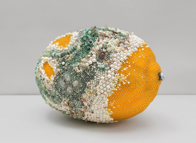 kathleen ryan creates moldy fruit sculptures from semiprecious