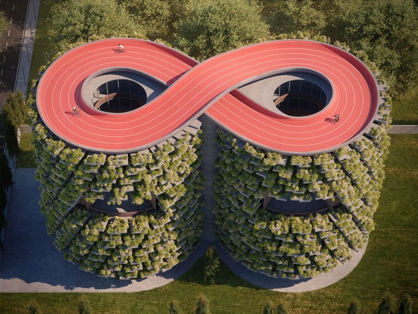 NUDES designs the forest school in india with a rooftop cycle track and 'live' skin designboom